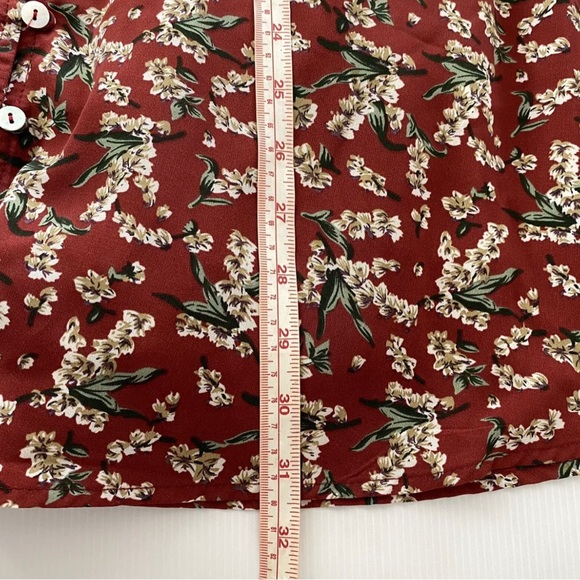 Mooloola Mini Dress Floral Rust Button Flutter Sleeve Christmas Xmas Boho Sz 10 - Picture 10 of 11